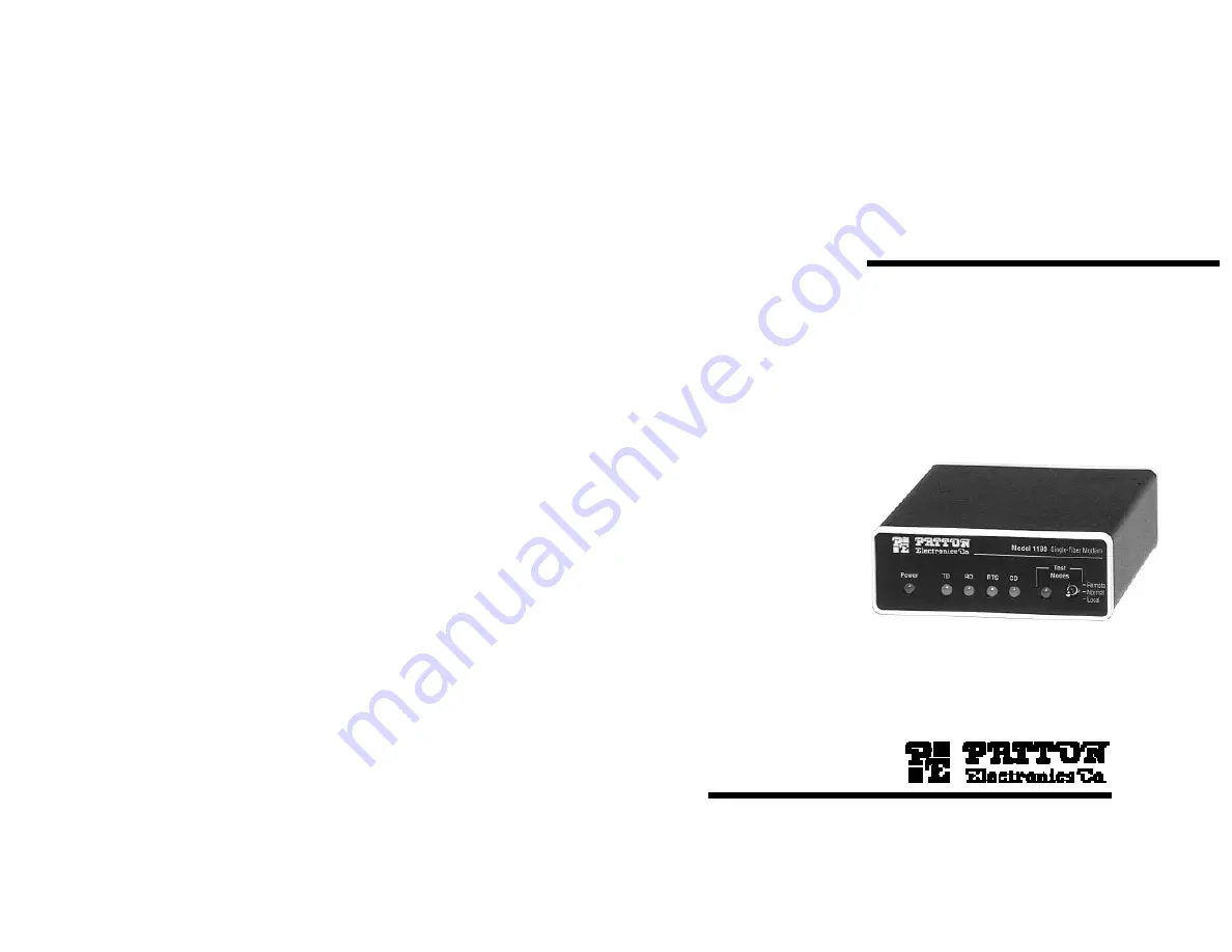 Patton electronics 1180 User Manual Download Page 1