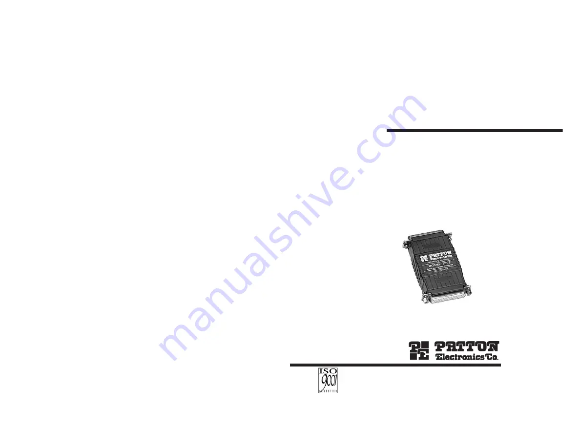 Patton electronics 3002 Скачать руководство пользователя страница 1