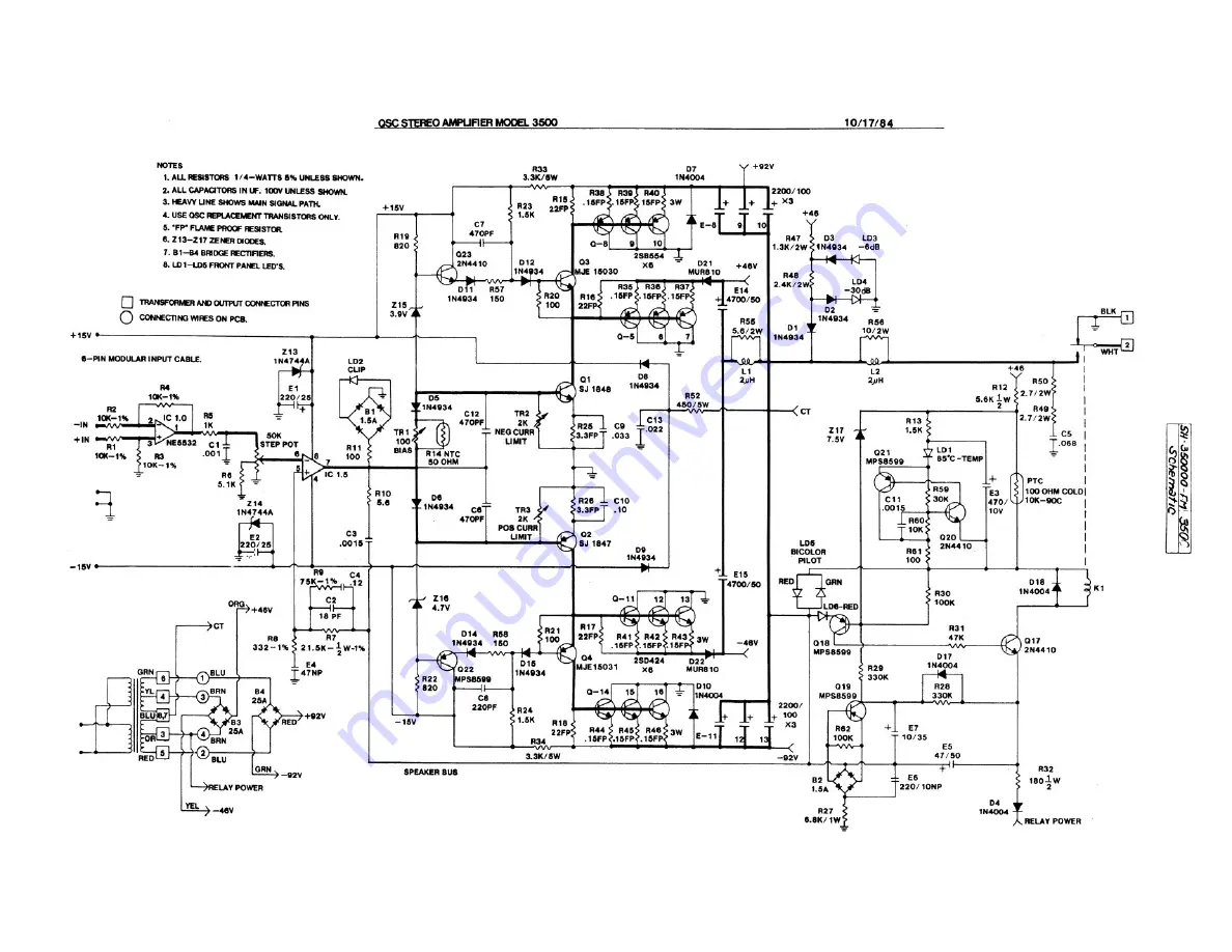 QSC III Series Technical & Service Manual Download Page 40