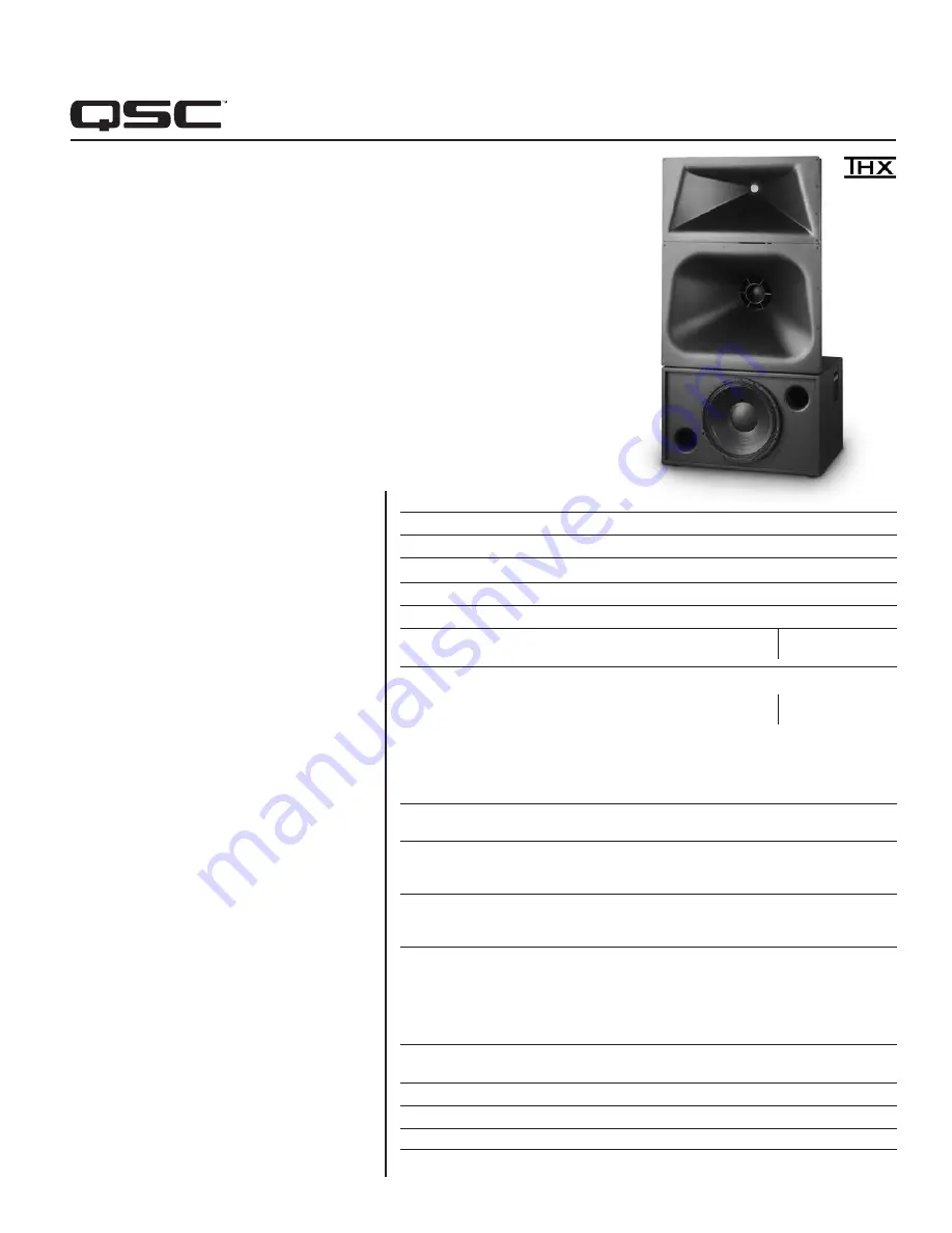 QSC SC-413 Specification Sheet Download Page 1