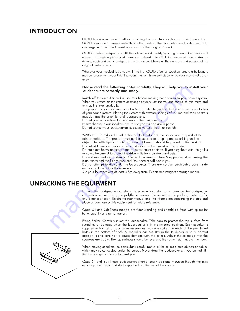 QUAD S Series Owner'S Manual Download Page 3