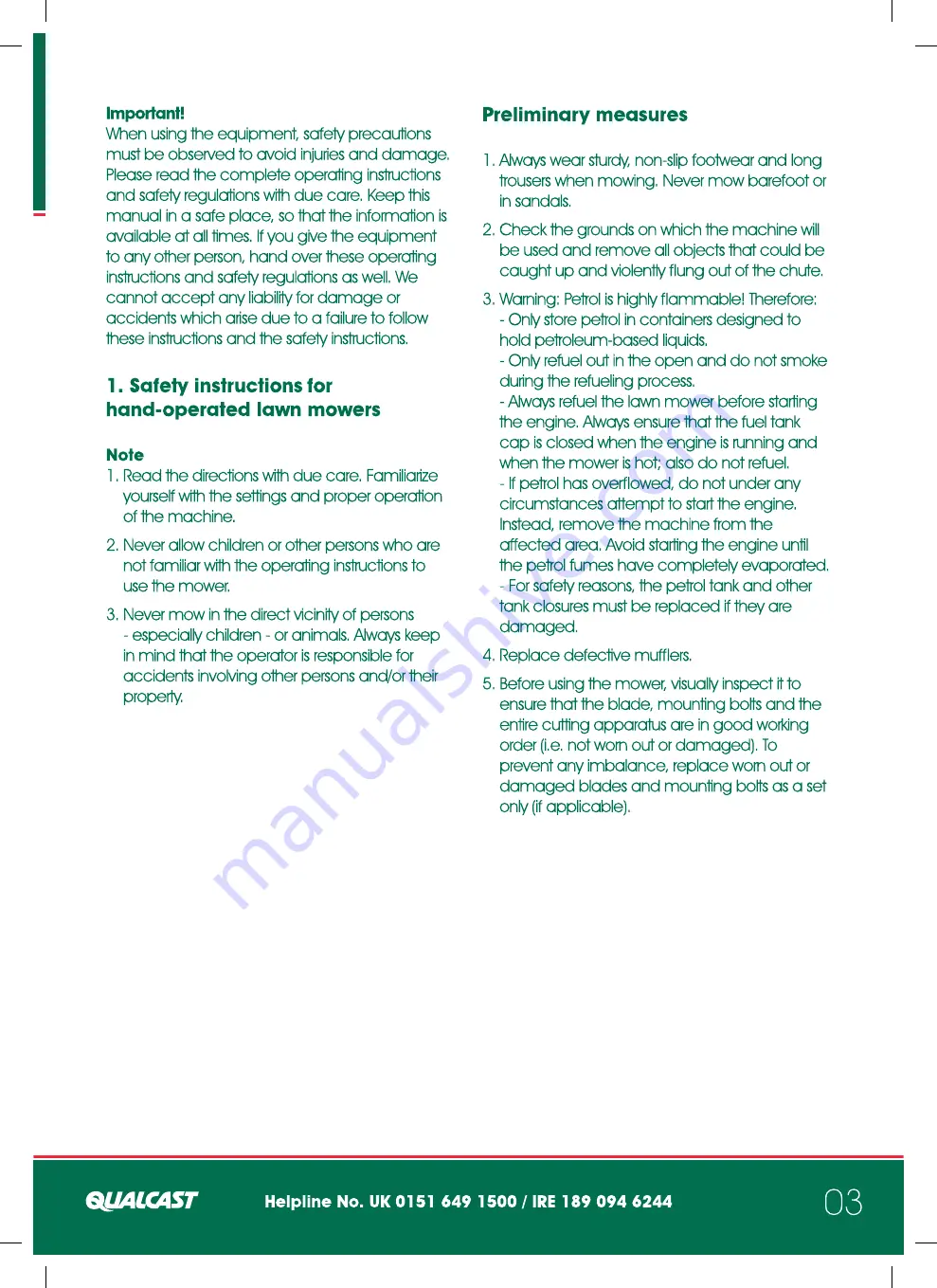 Qualcast PM48 Original Operating Instructions Download Page 3