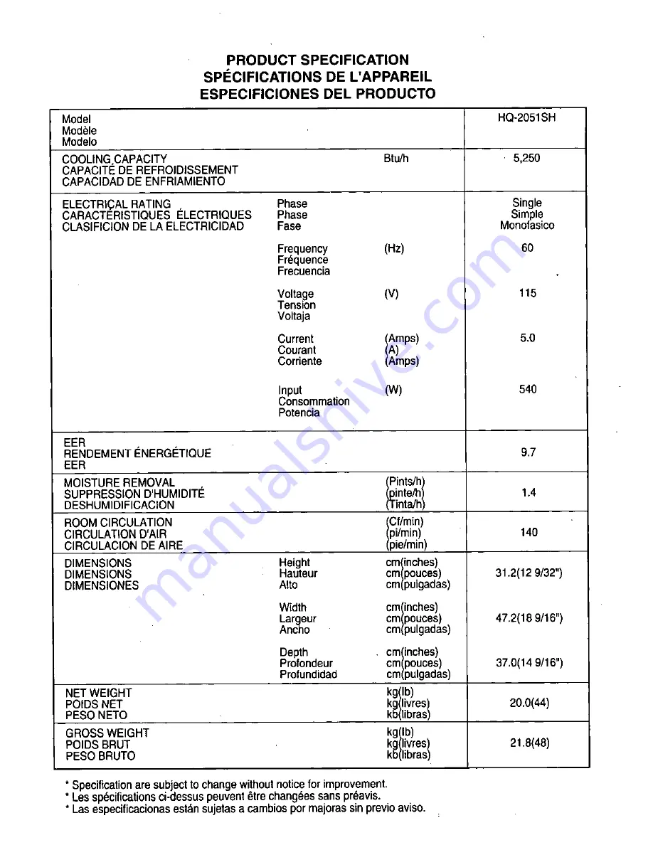 Quasar HQ-2051SH Operating Instructions Manual Download Page 23