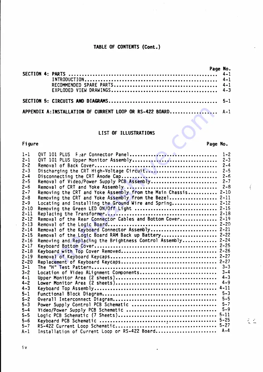 Qume QVT 101 PLUS Maintenance Manual Download Page 6