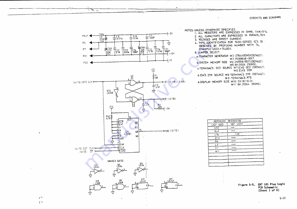 Qume QVT 101 PLUS Maintenance Manual Download Page 70