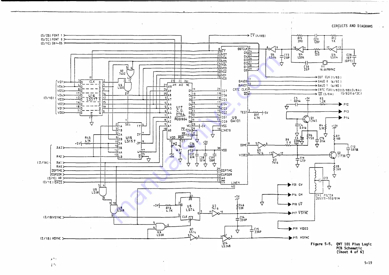 Qume QVT 101 PLUS Maintenance Manual Download Page 73