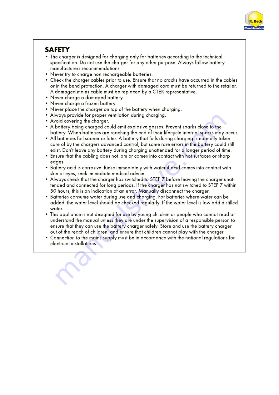 R. Beck Maschinenbau HS 300 Operating Manual Download Page 28