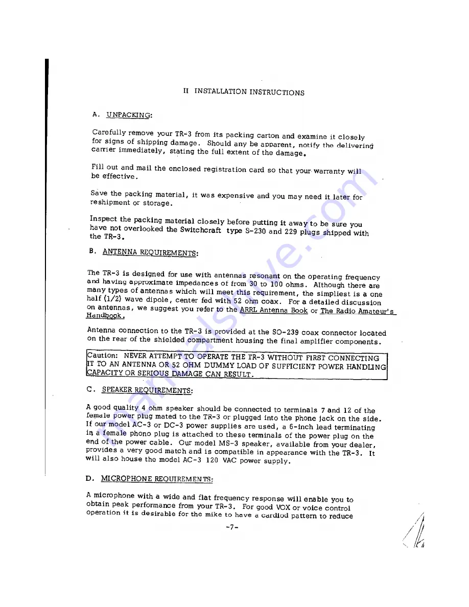 R.L.DRAKE TR-3 Instruction Manual Download Page 9