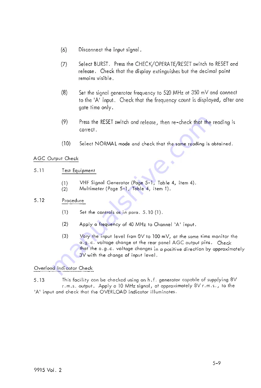 Racal Instruments 9915 Service Manual Download Page 55