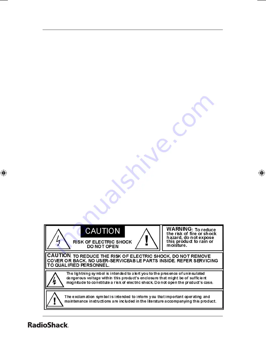 Radio Shack 32-2058 User Manual Download Page 2