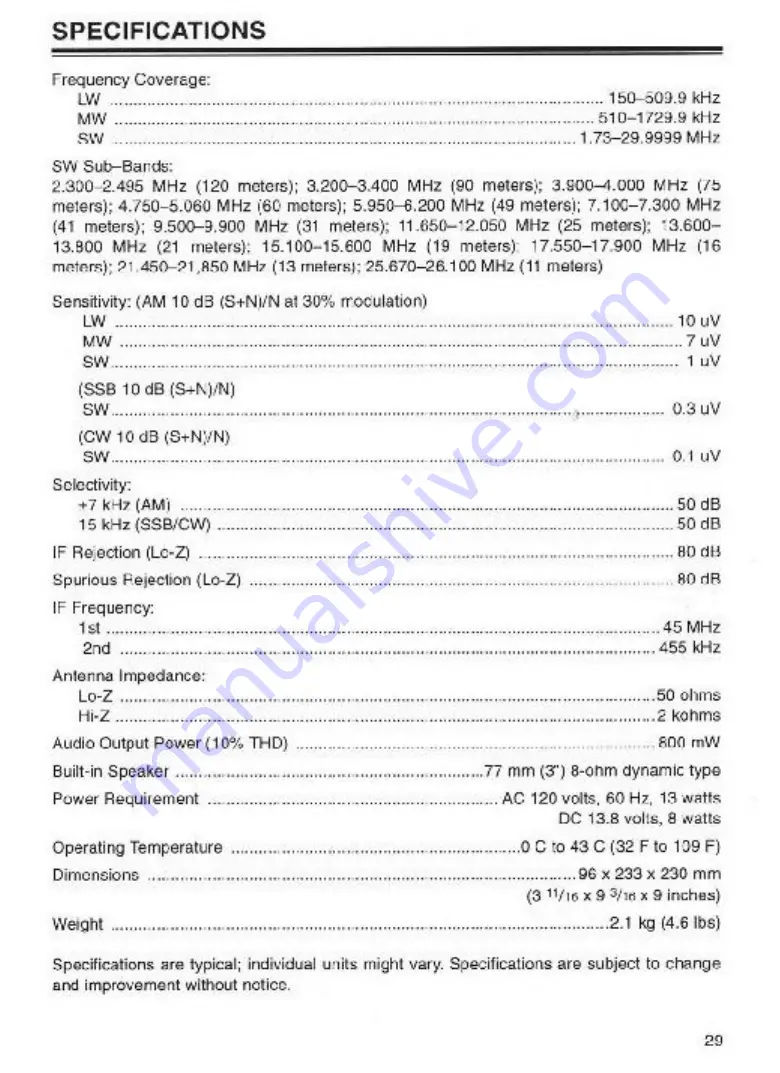 Radio Shack DX-394 Owner'S Manual Download Page 29