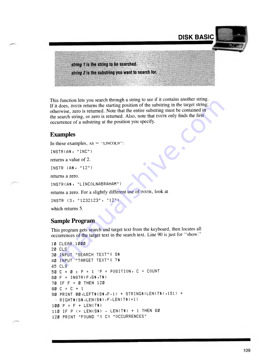 Radio Shack TRS-80 III Owner'S Manual Download Page 110