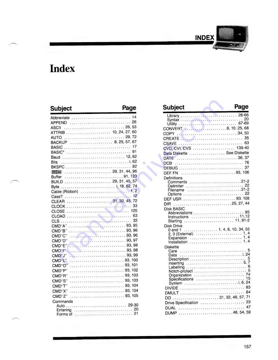 Radio Shack TRS-80 III Owner'S Manual Download Page 157