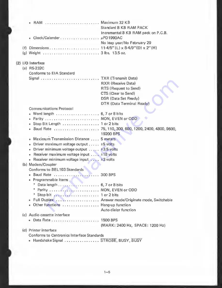 Radio Shack TRS-80 Model 100 Service Manual Download Page 11