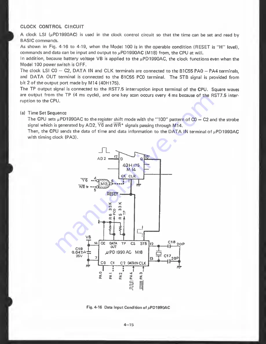 Radio Shack TRS-80 Model 100 Service Manual Download Page 34