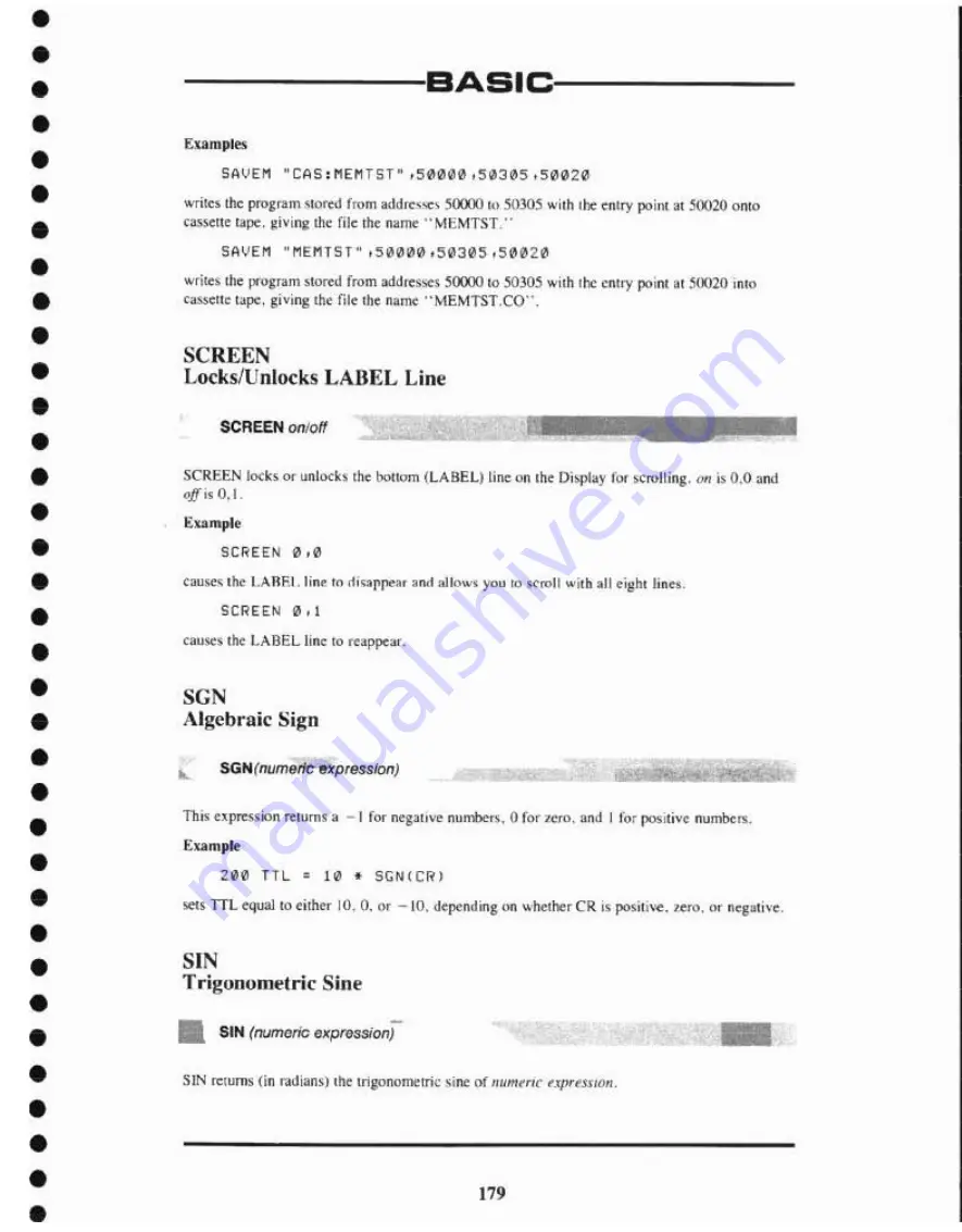 Radio Shack TRS-80 Model 100 User Manual Download Page 185