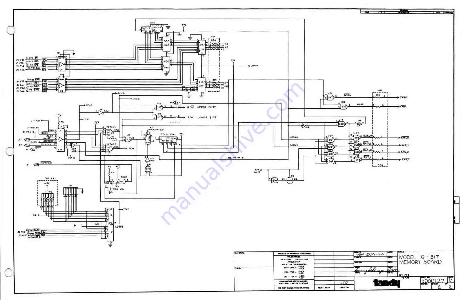 Radio Shack TRS-80 Model 16 Service Manual Download Page 81