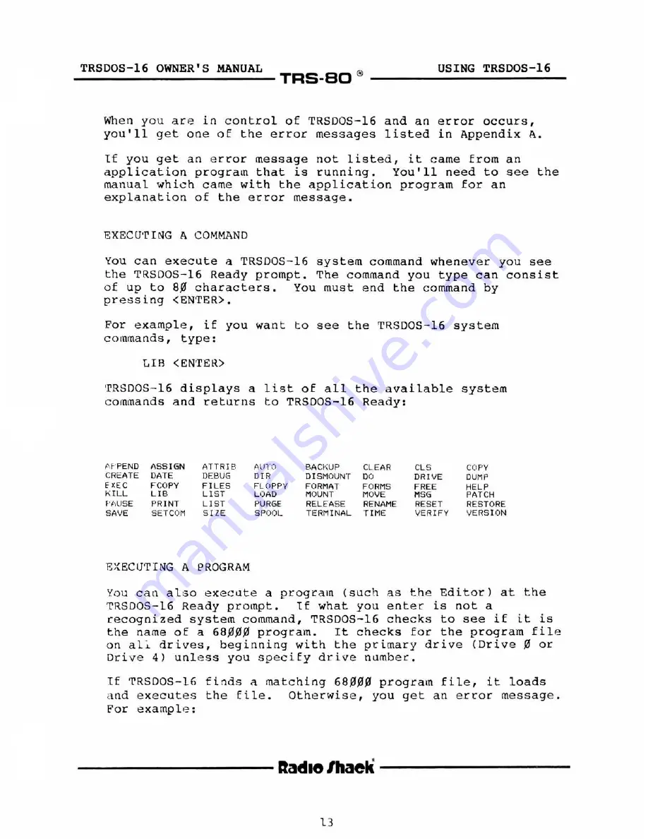 Radio Shack TRS-80 Model 16 Скачать руководство пользователя страница 19