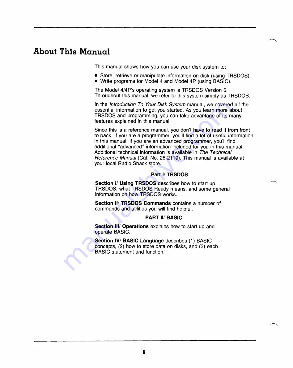 Radio Shack TRS-80 Model 4 Owner'S Manual Download Page 6