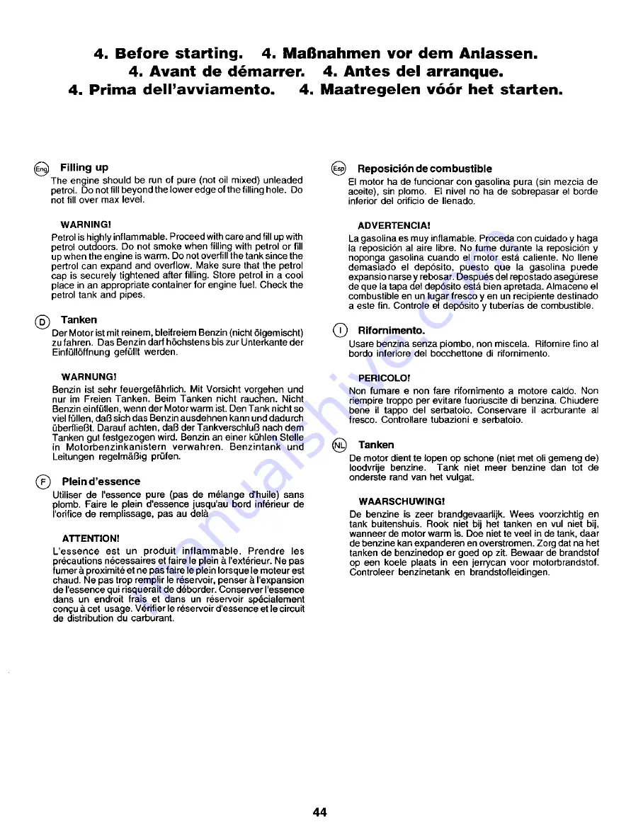 Rally RER12536 Instruction Manual Download Page 44