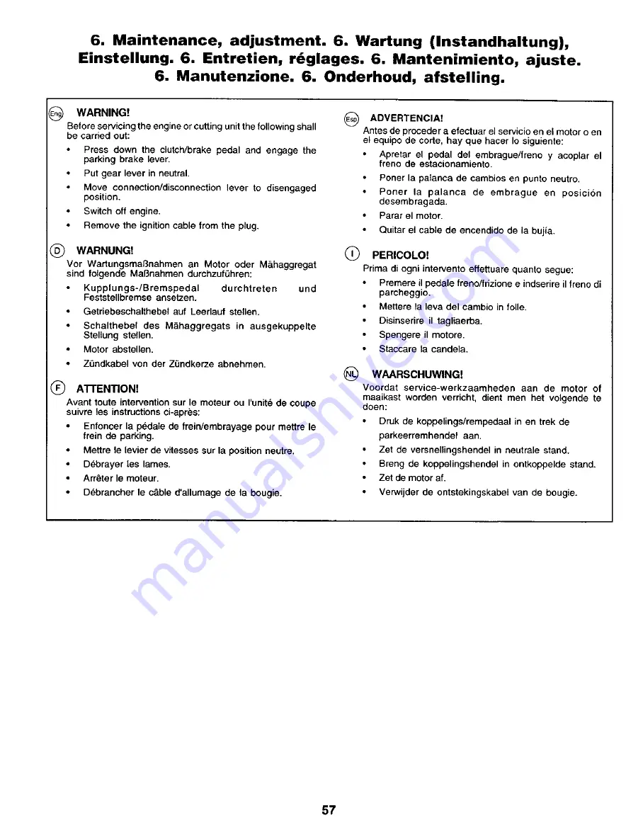 Rally RER12536 Instruction Manual Download Page 57