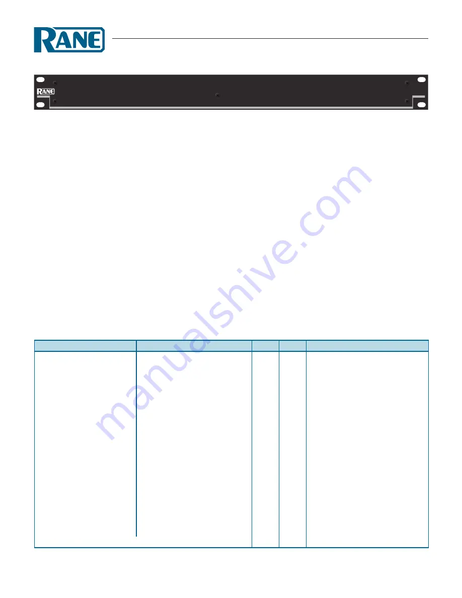 Rane BB 44X Datasheet Download Page 1