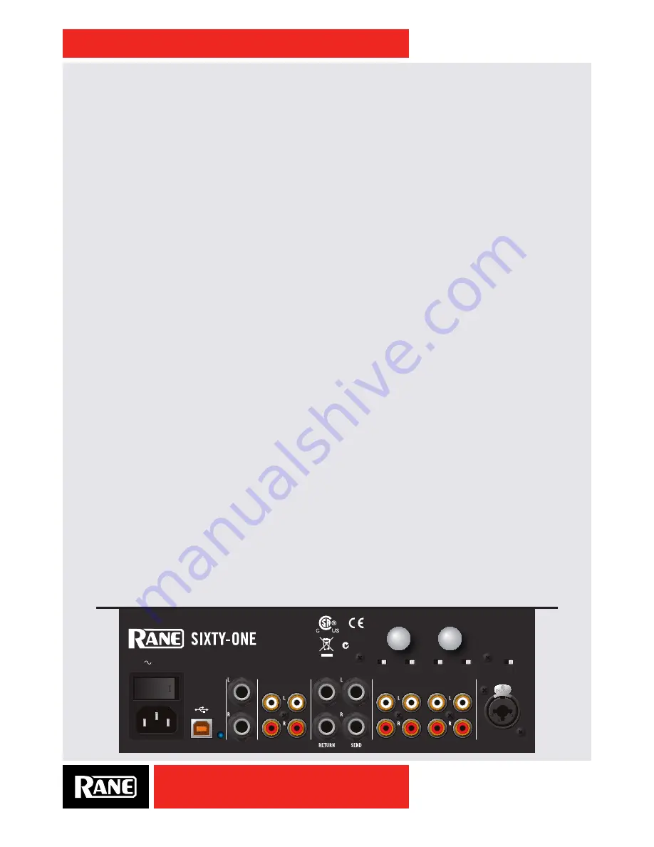 Rane SIXTY-ONE Owner'S Manual Download Page 11