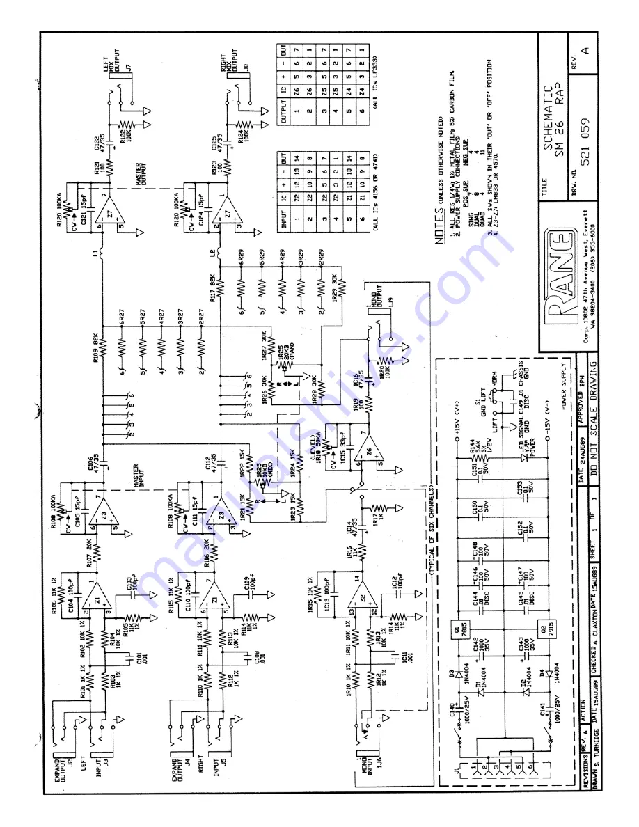 Rane SM26 Operating & Service Manual Download Page 5