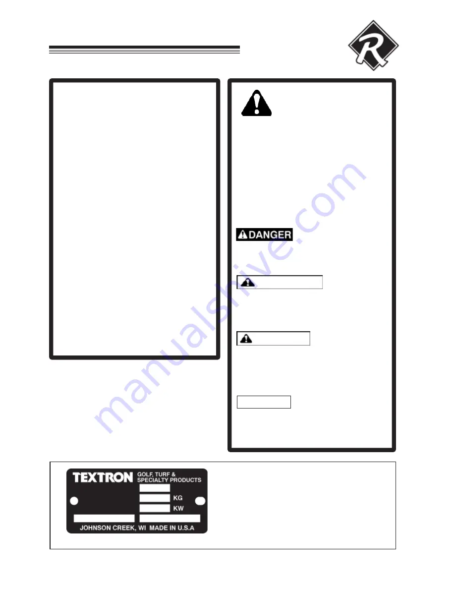 Ransomes EC Hydro Midsize Setup, Parts & Maintenance Manual Download Page 28