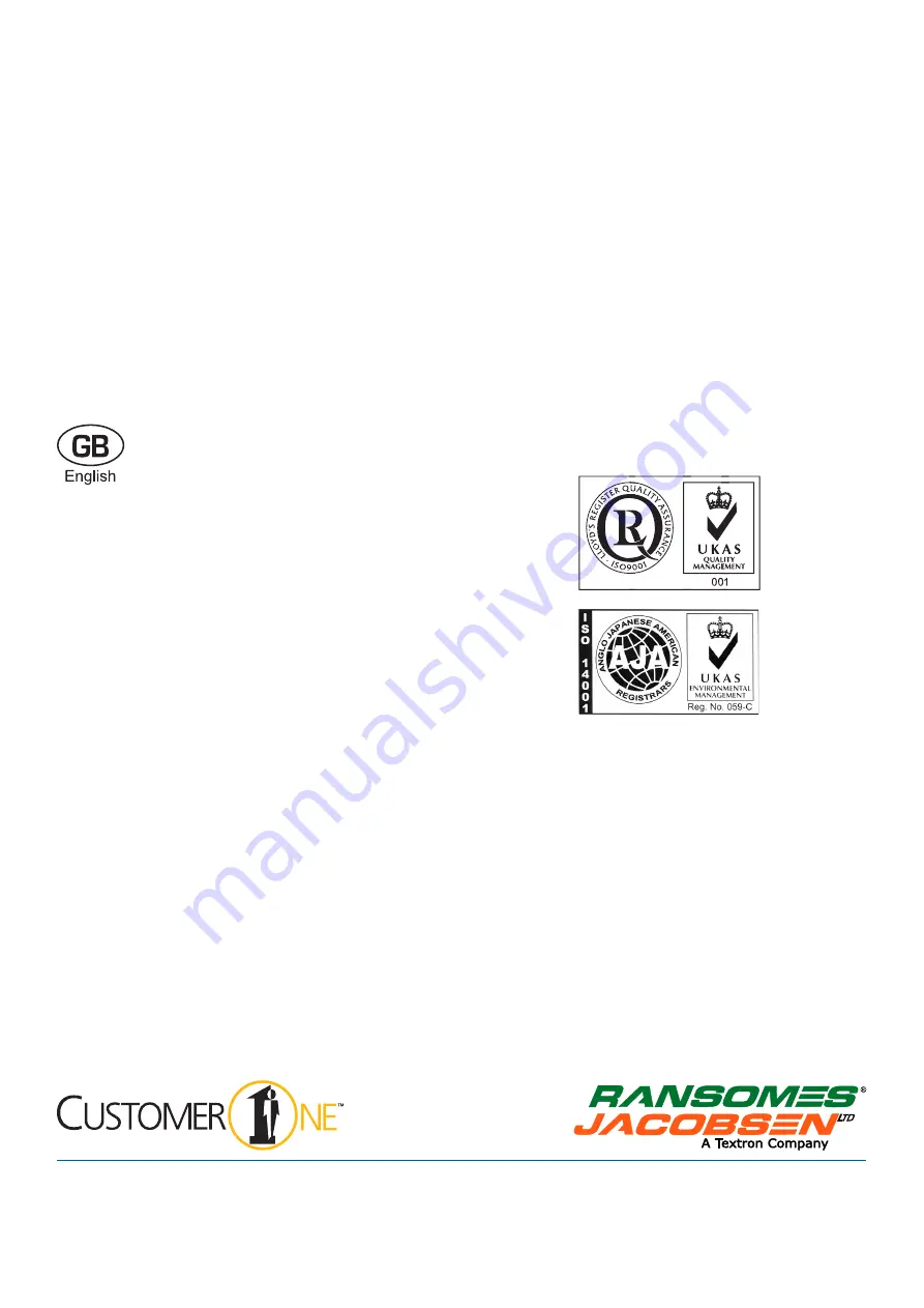 Ransomes Sport 200 Скачать руководство пользователя страница 68