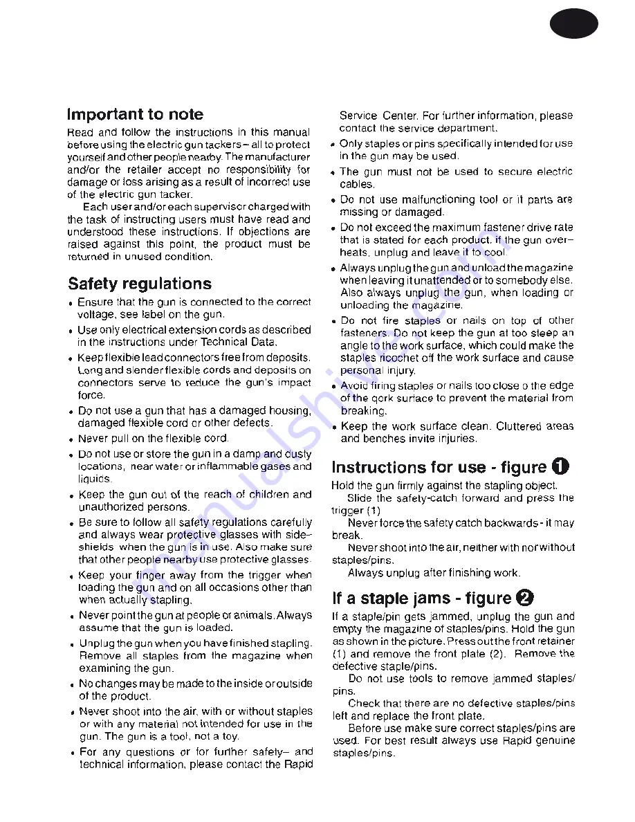 Rapid 553 Instructions For Use Manual Download Page 1