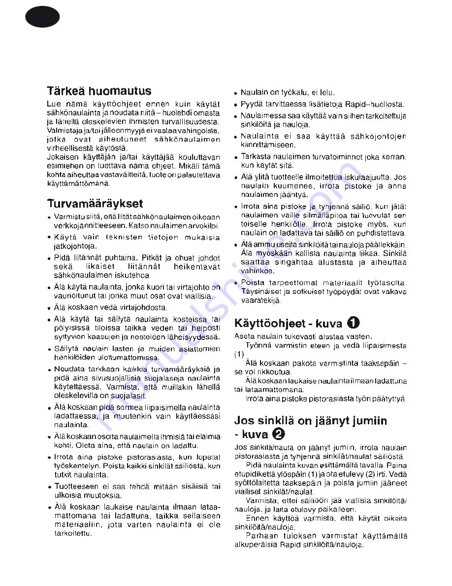 Rapid 553 Instructions For Use Manual Download Page 16