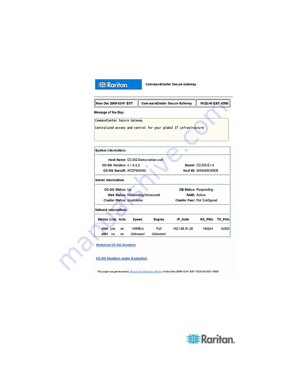 Raritan Home Security System User Manual Download Page 288