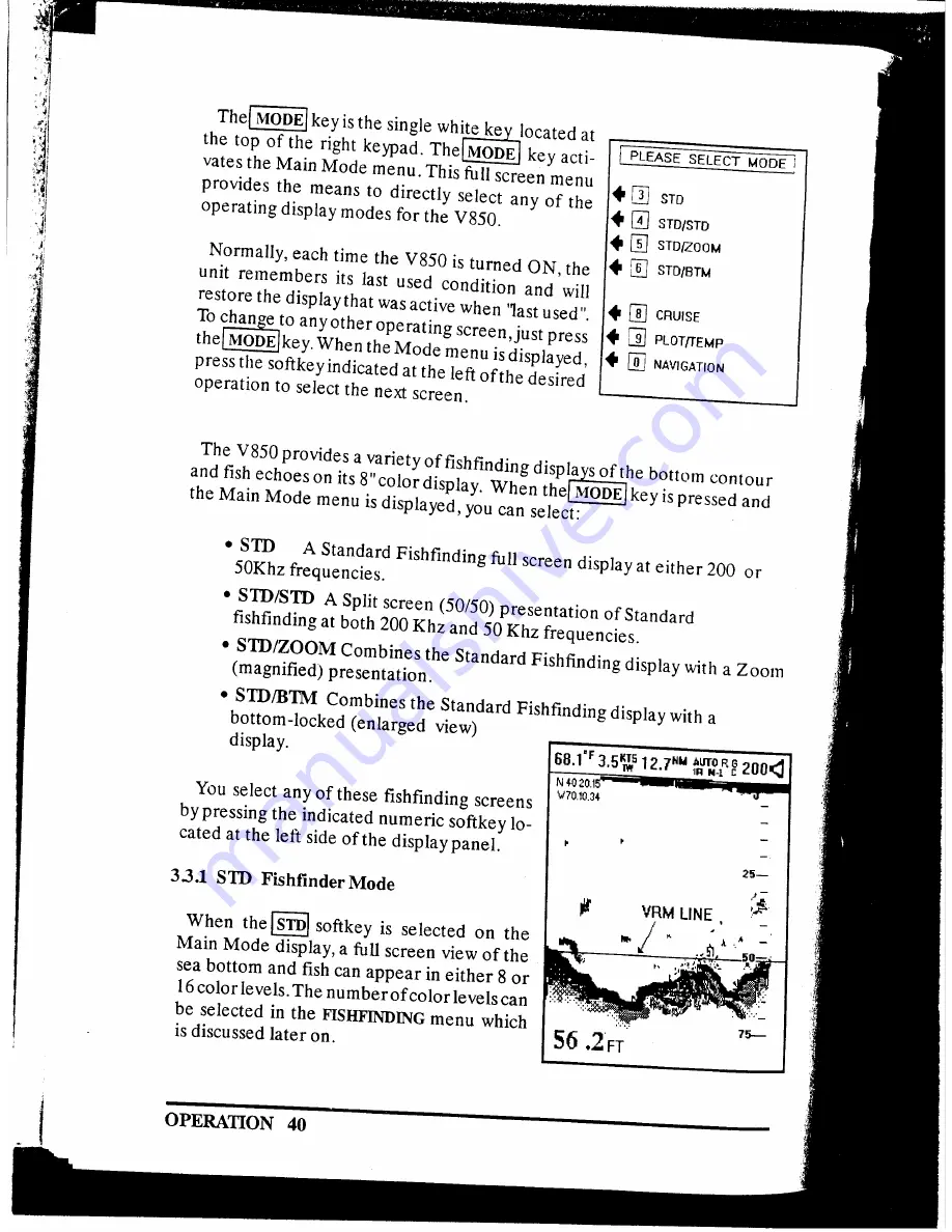 Raymarine V850 Operation Manual Download Page 48