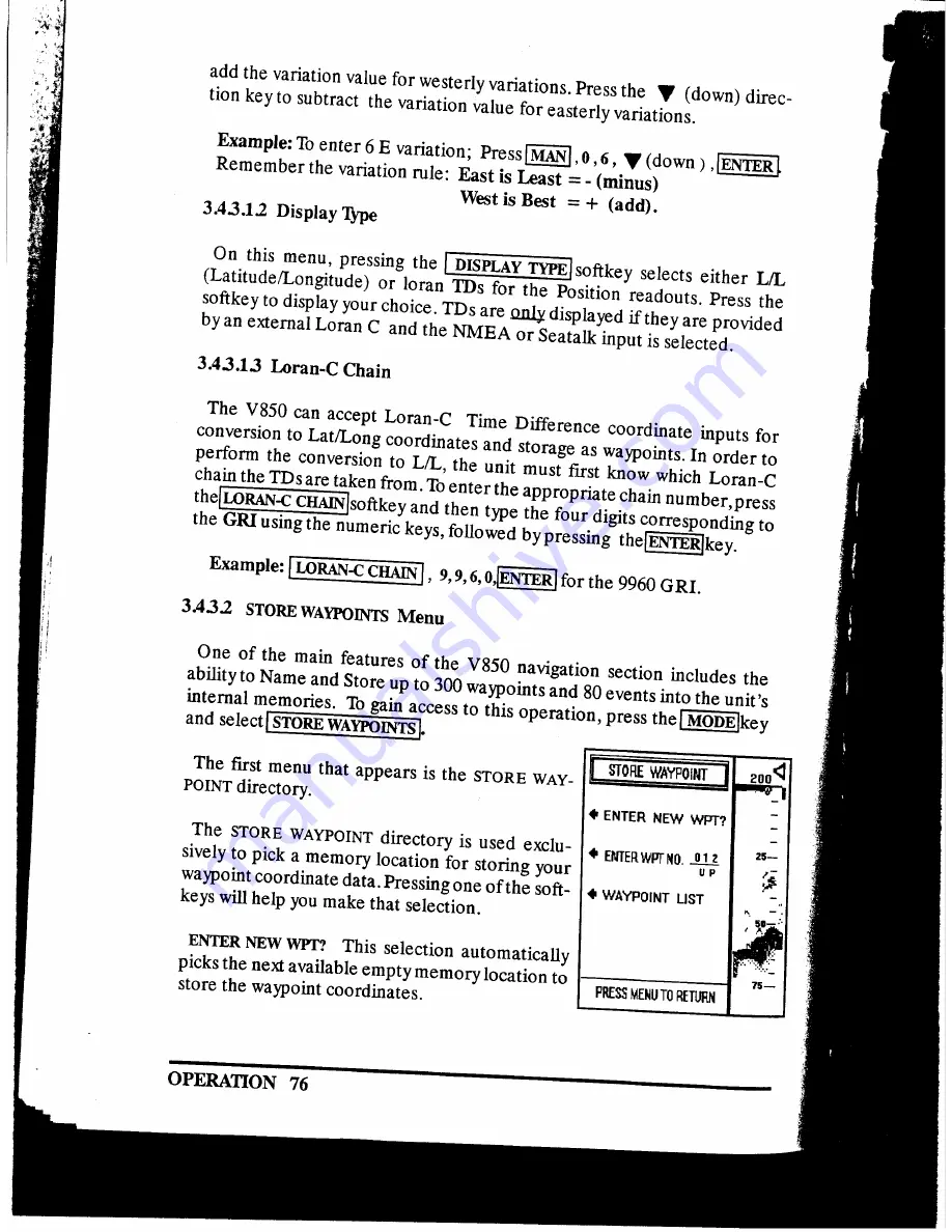 Raymarine V850 Operation Manual Download Page 83