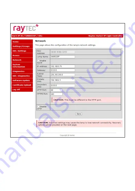 Raytec VARIO2 series Full Installation And Setup Manual Download Page 43