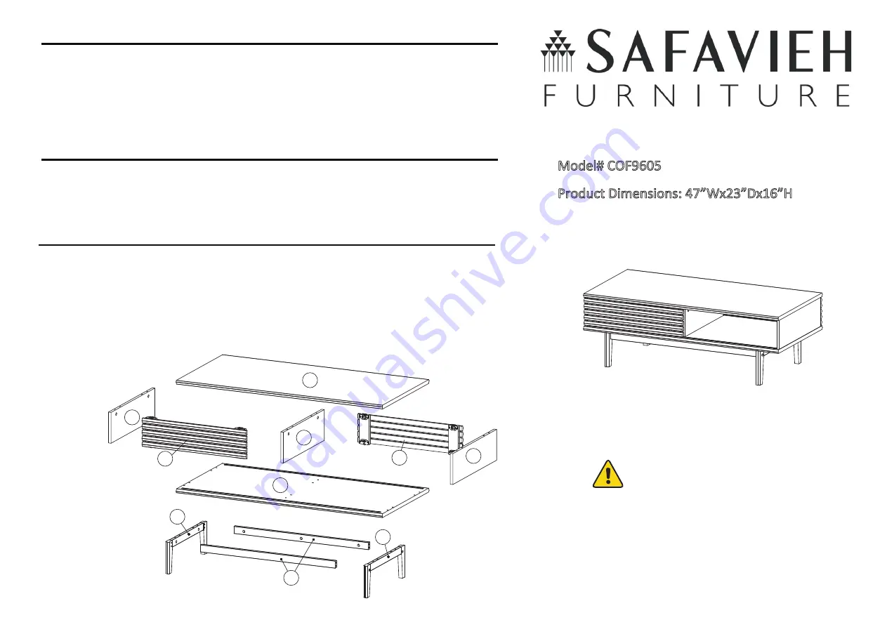 Safavieh Furniture ARICIA COF9605 Скачать руководство пользователя страница 1