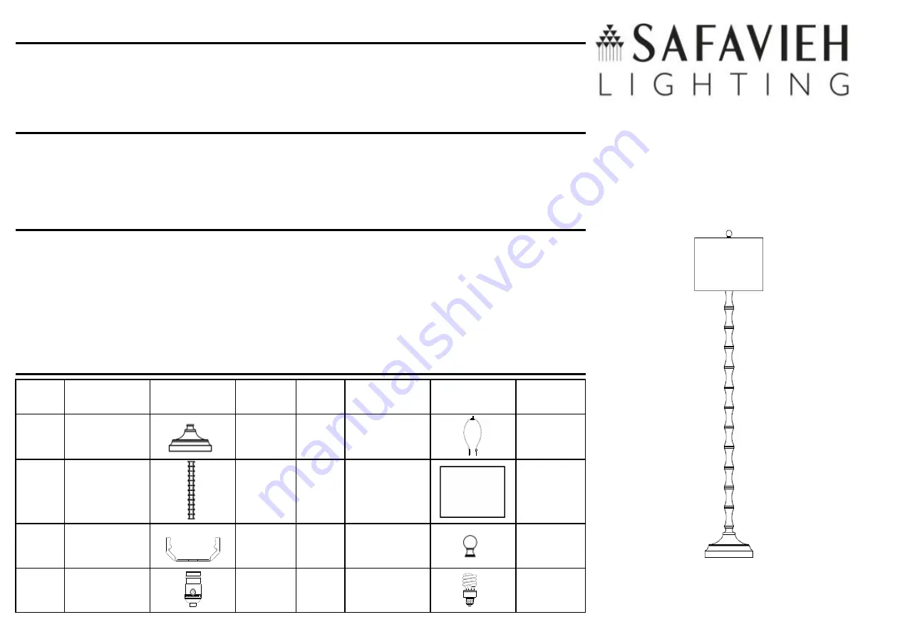 Safavieh Lighting Aurelia Скачать руководство пользователя страница 1