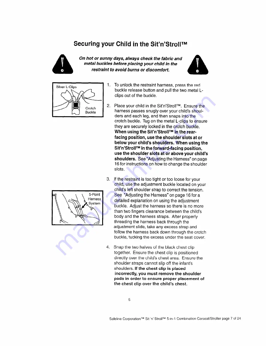 Safeline Sit'n'Stroll Manual Download Page 8