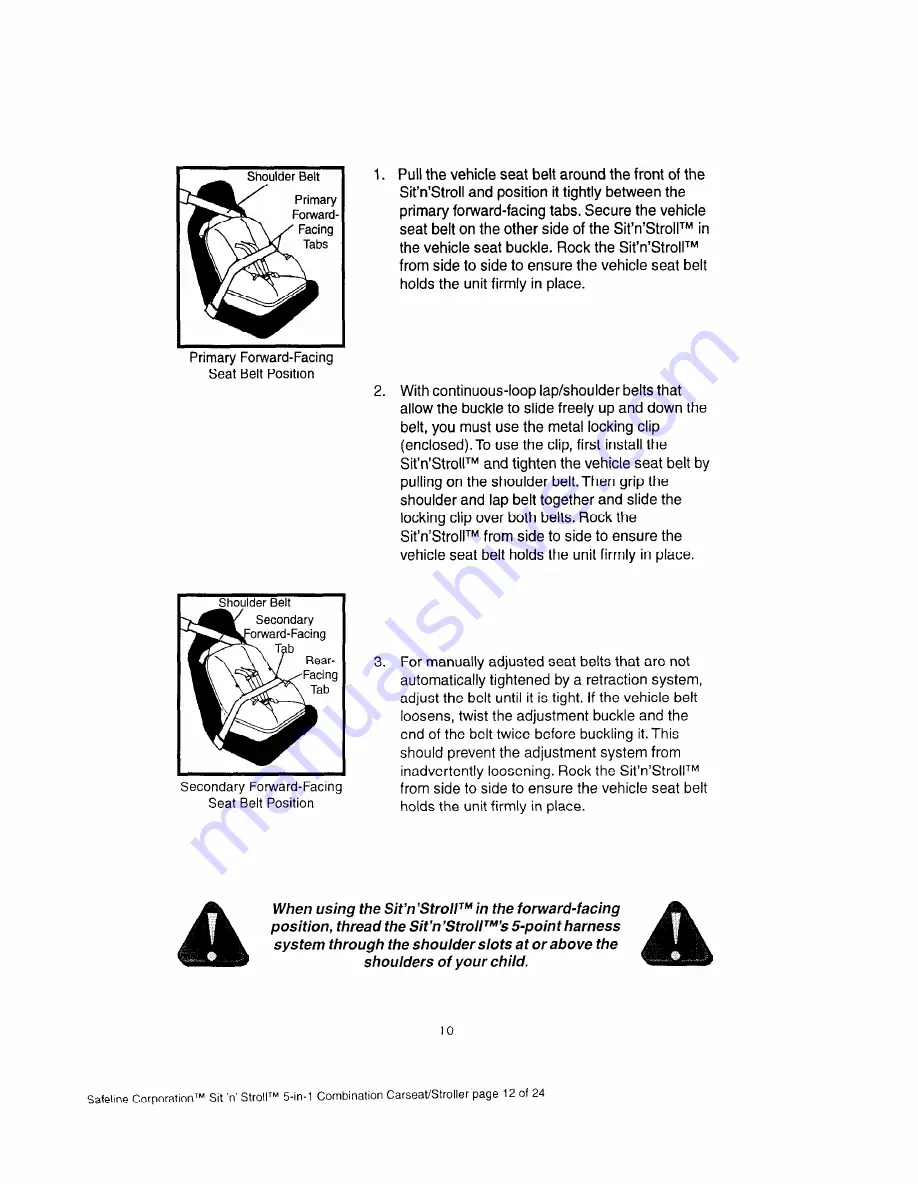 Safeline Sit'n'Stroll Manual Download Page 13