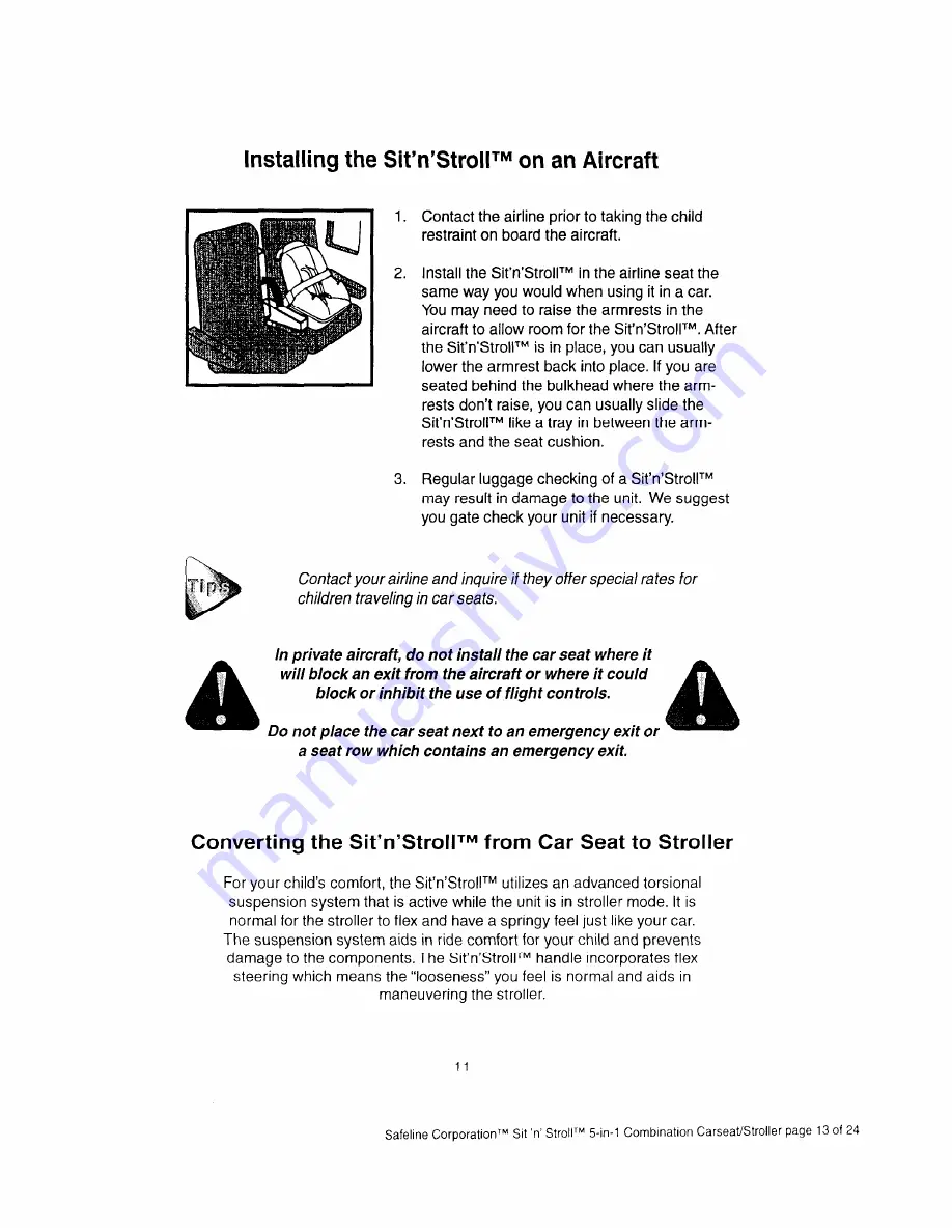 Safeline Sit'n'Stroll Manual Download Page 14