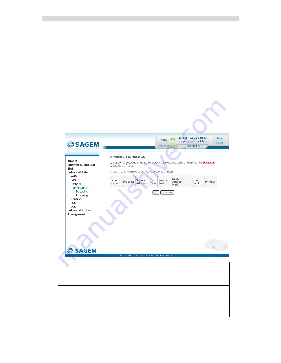 Sagem 1201 Reference Manual Download Page 82