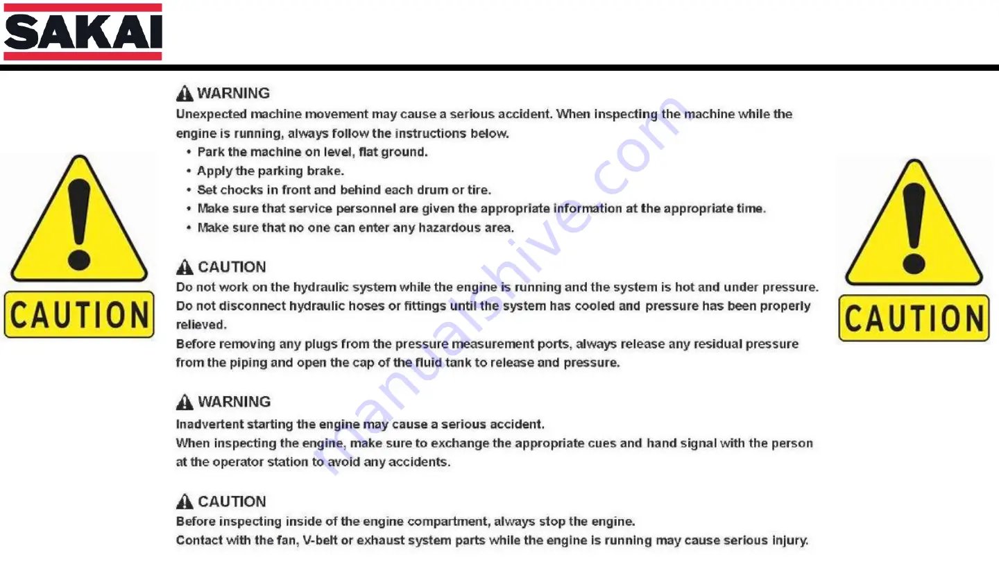 Sakai 544 Troubleshooting And Diagnostics Information Download Page 3