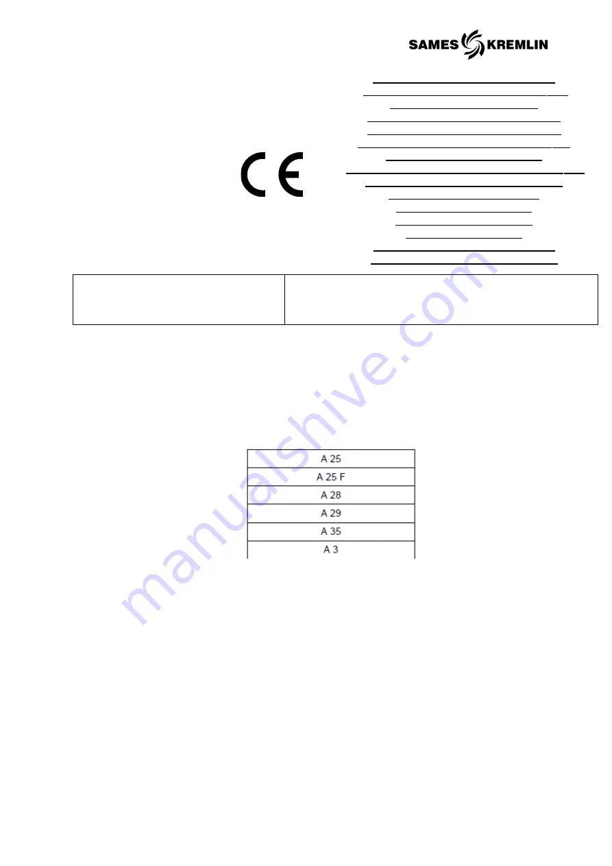 SAMES KREMLIN A28 User Manual Download Page 17