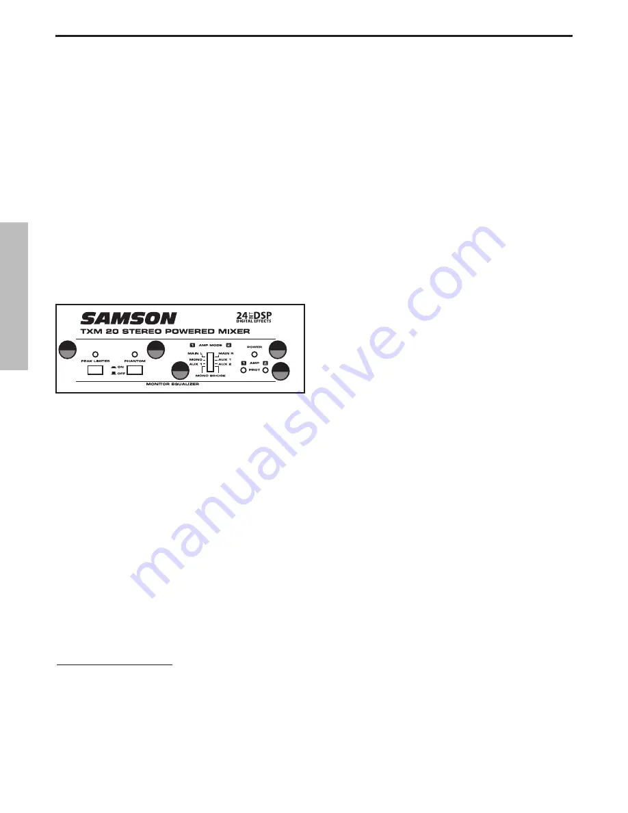 Samson TXM20 Owner'S Manual Download Page 40