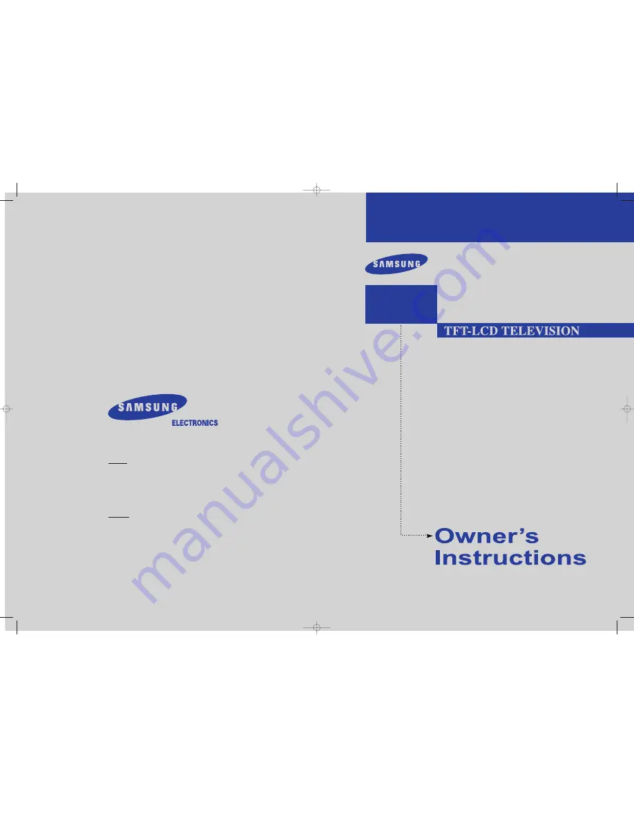 Samsung LT-P2035 Owner'S Instructions Manual Download Page 1