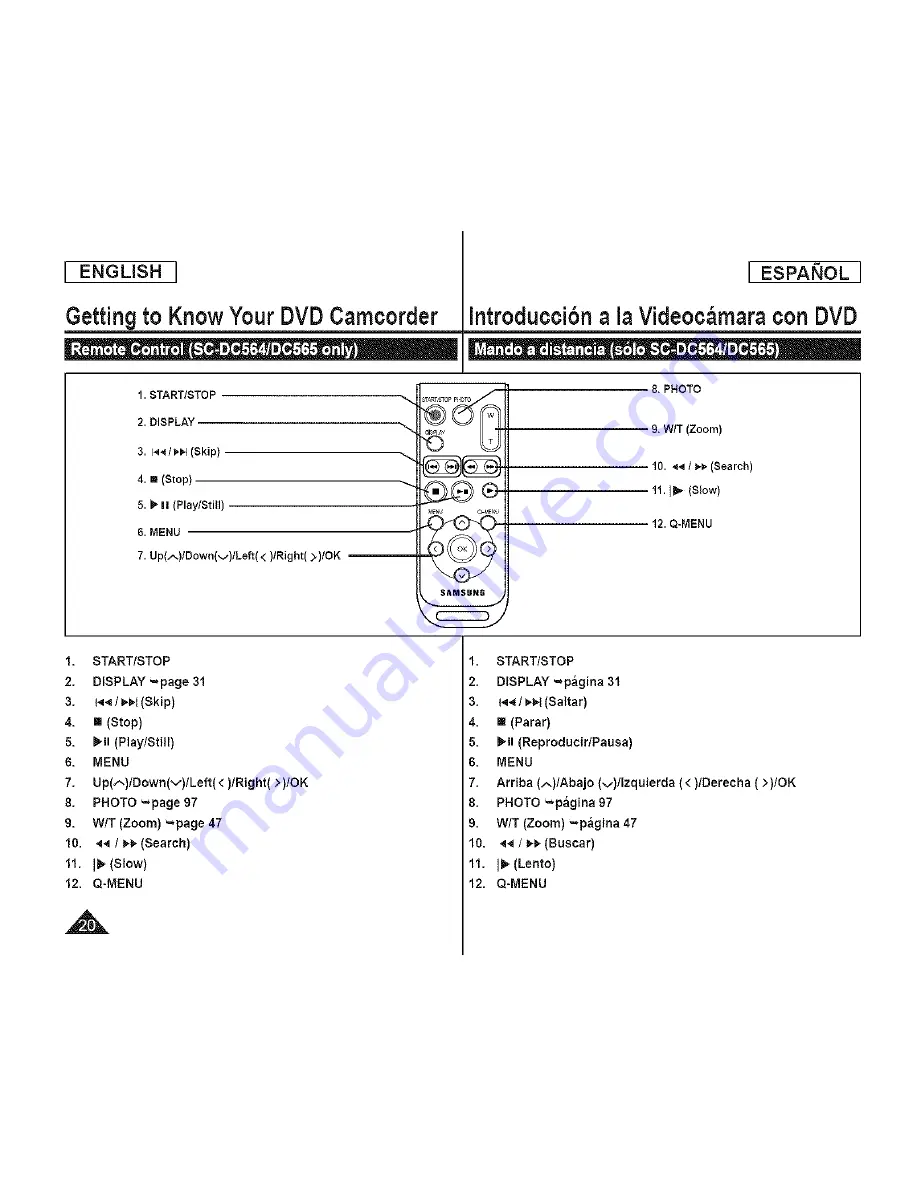 Samsung SC-DC564 Скачать руководство пользователя страница 20