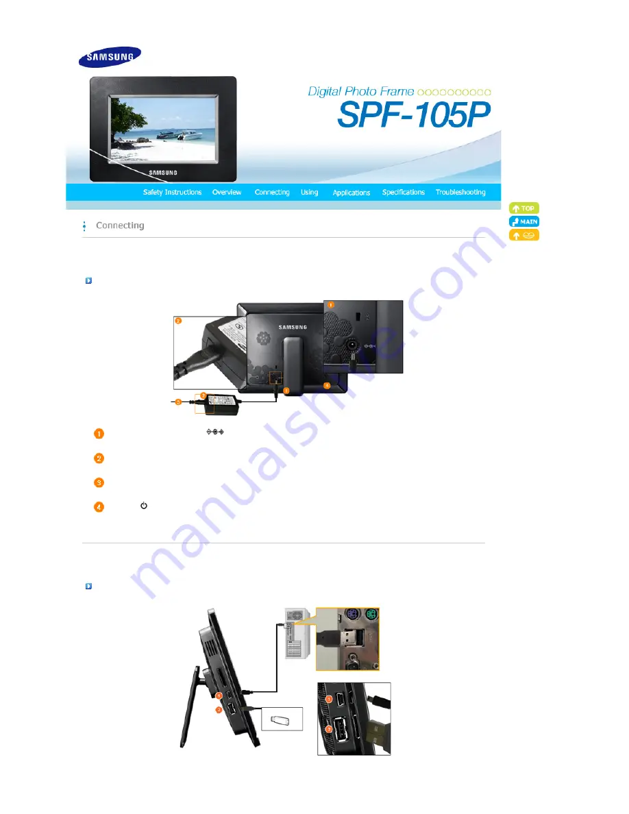 Samsung SPF-105P - Digital Photo Frame UbiSync USB Mini-PC... Скачать руководство пользователя страница 10