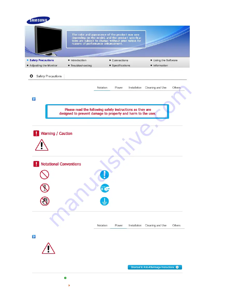 Samsung SyncMaster 216BW Manual Download Page 2