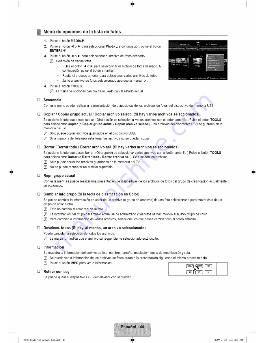 Samsung UN55B8500 Скачать руководство пользователя страница 46